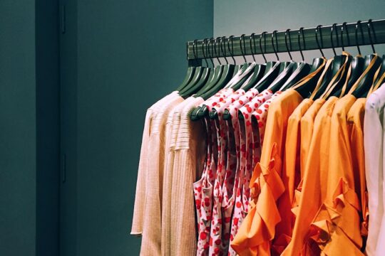 assorted-color shirt lot hang on rack